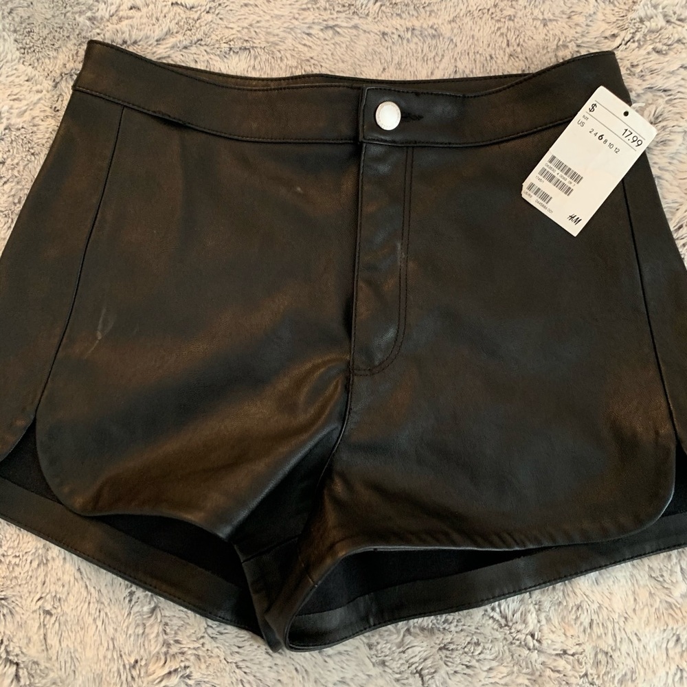 H&M Faux Leather Shorts